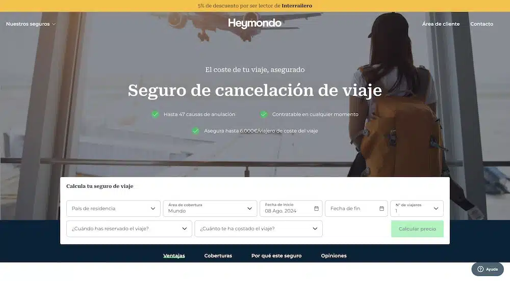 Heymondo opiniones seguro de cancelación de viaje