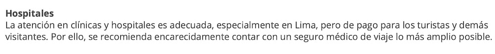 comparativa mejores seguros de viaje a peru