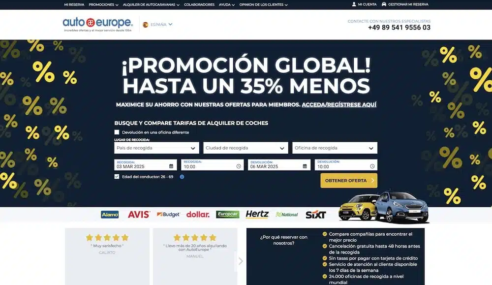 descuentos de autoeurope