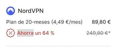 NordVPN – precio con descuento plan 20 meses (06/2025)