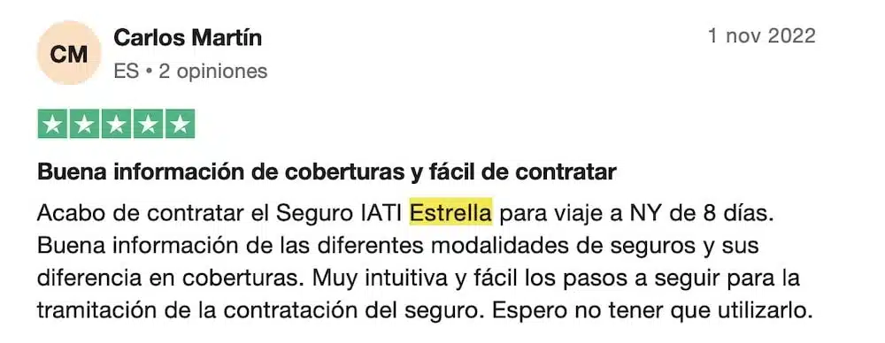 opiniones de la poliza iati estrella